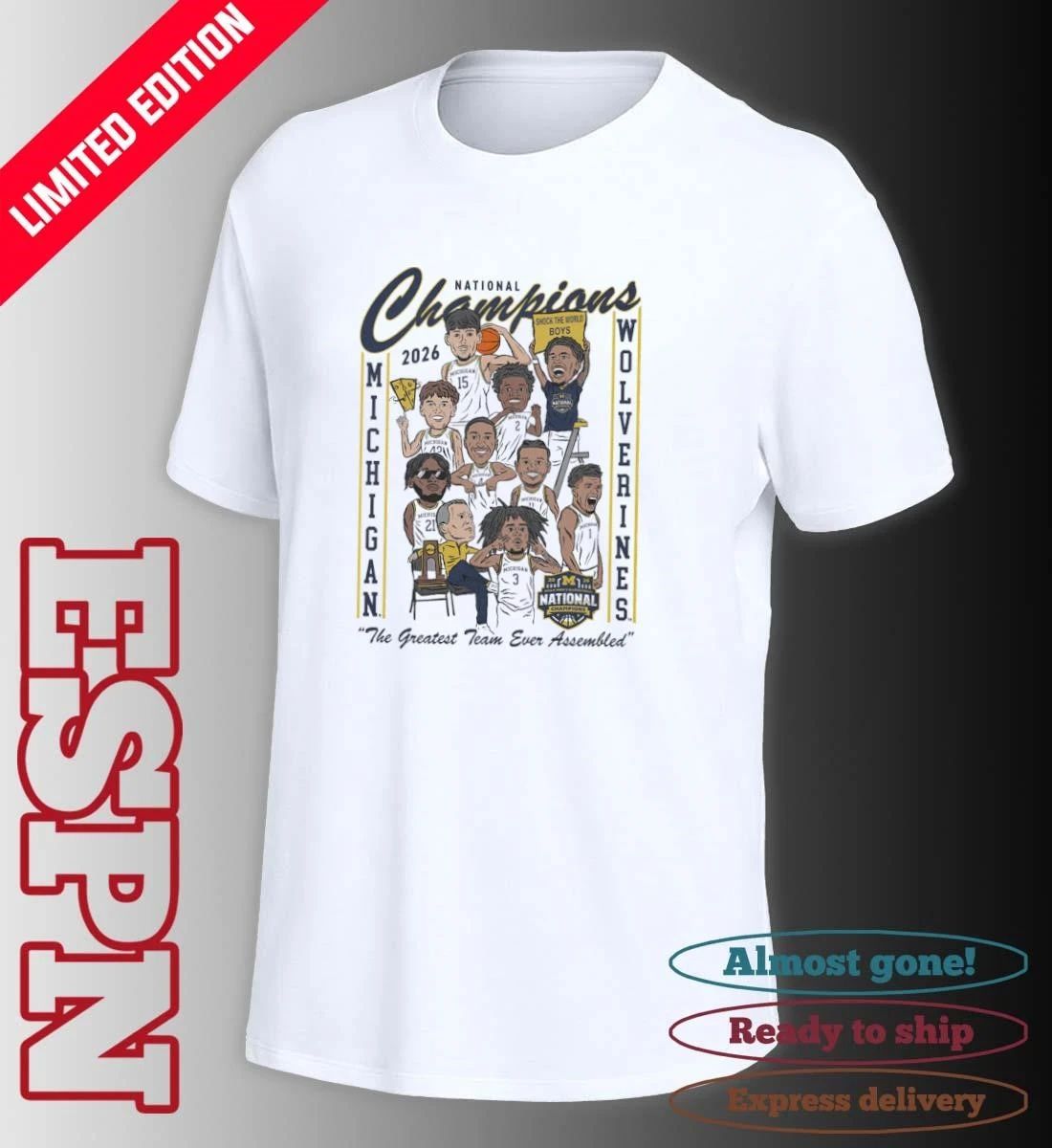 2026 Men’s Basketball National Champions – Cartoon Team Shirt