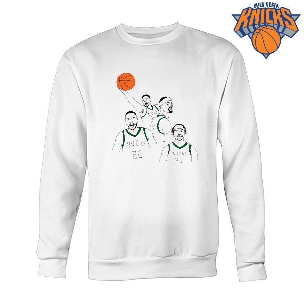 Milwaukee Bucks Giannis Middleton Holiday Line Art Minimalist Basketball Shirt