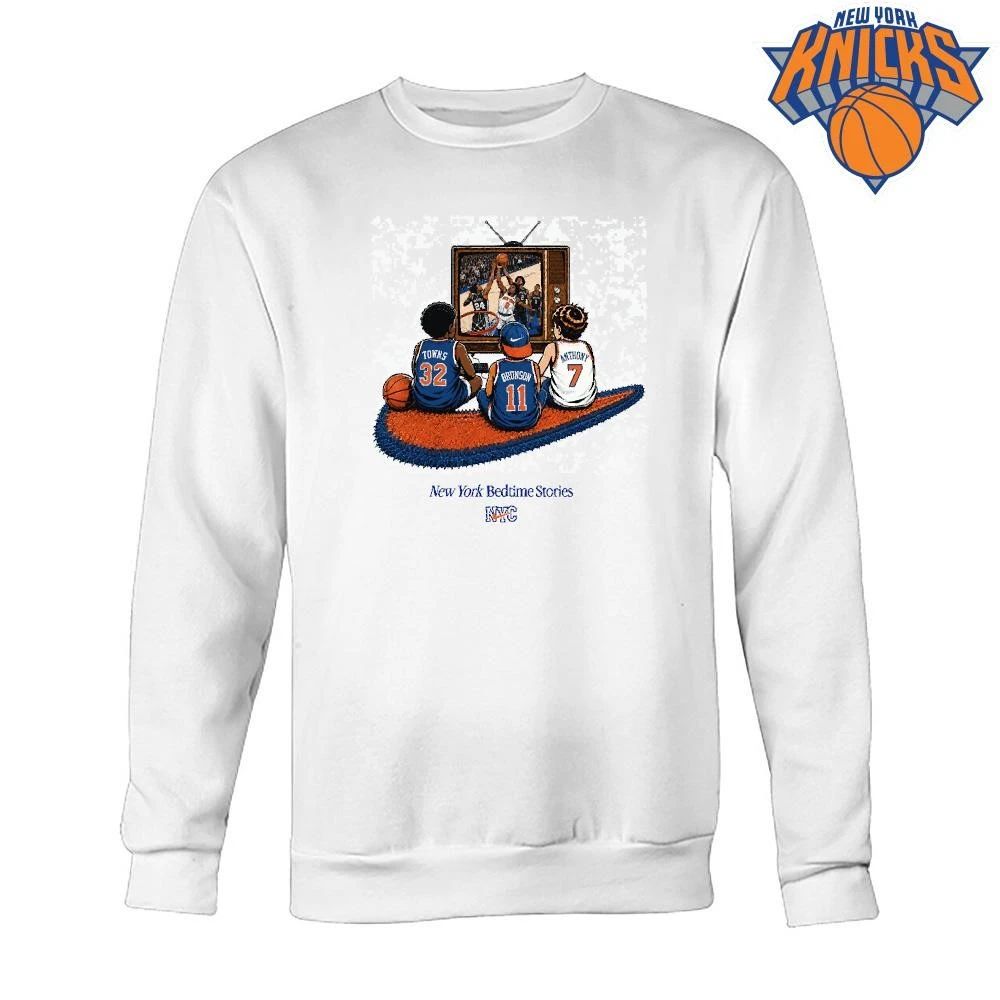 New York Bedtime Stories Knicks Brunson Towns Anthony Retro TV Vintage Graphic Shirt