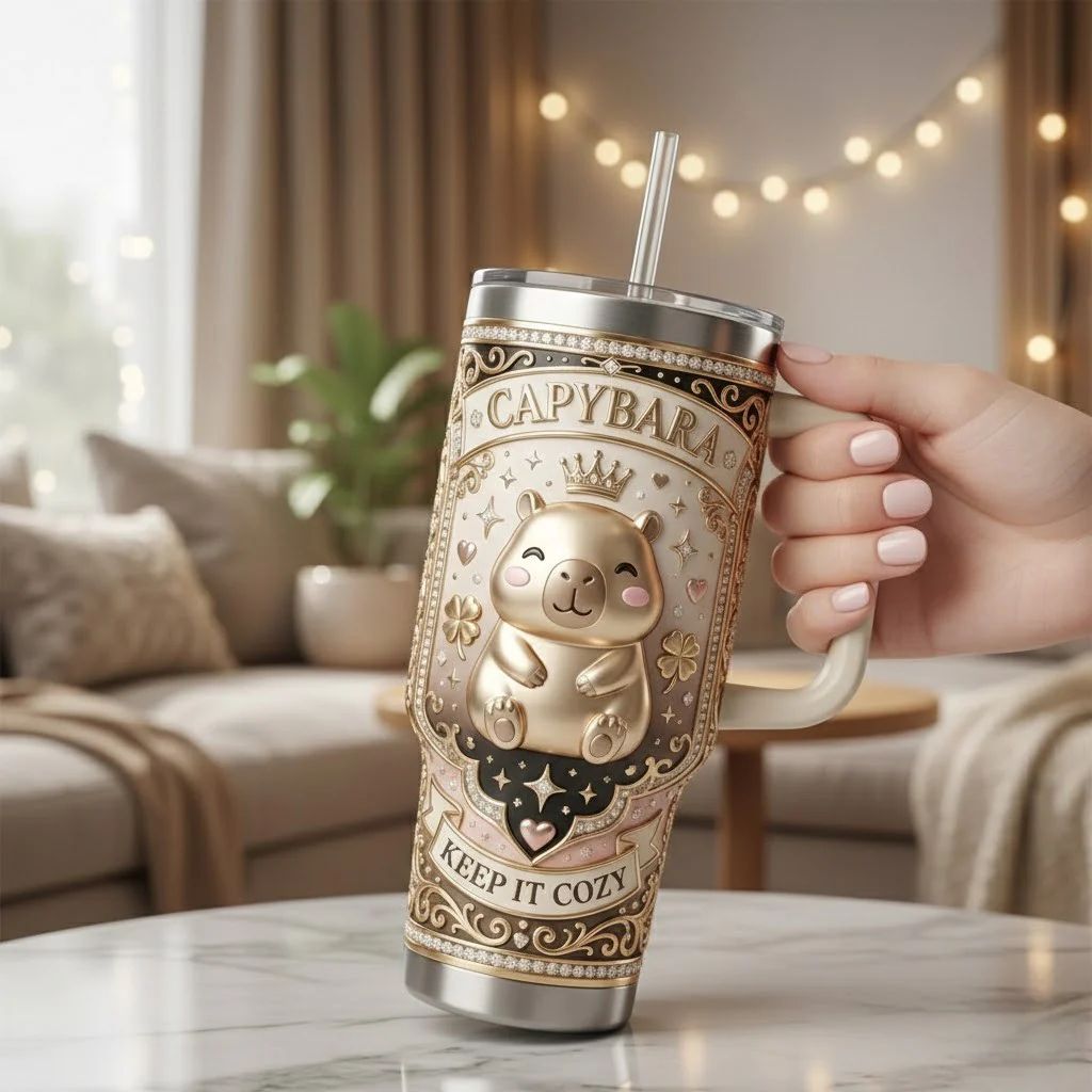 Capybara Tumbler With Handle