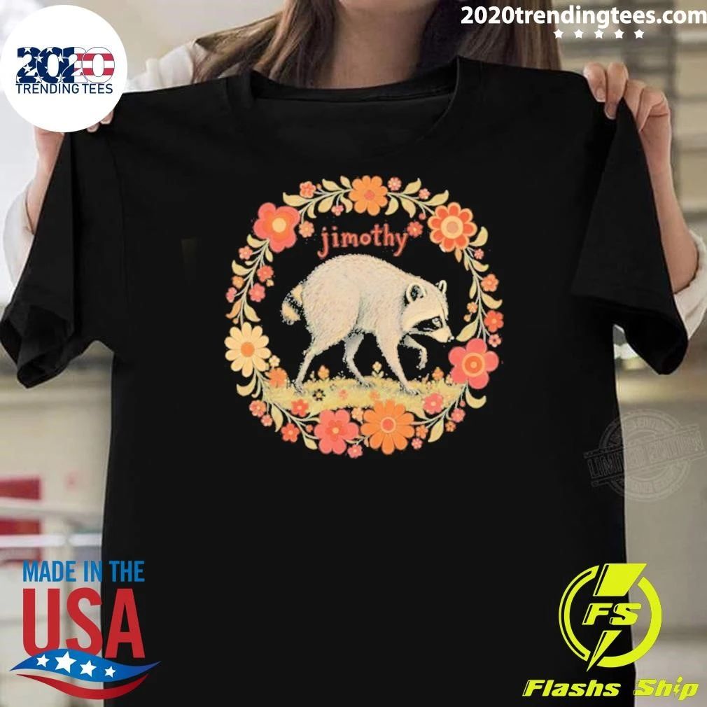 Jimothy Raccoon Floral Wreath Cottagecore Shirt