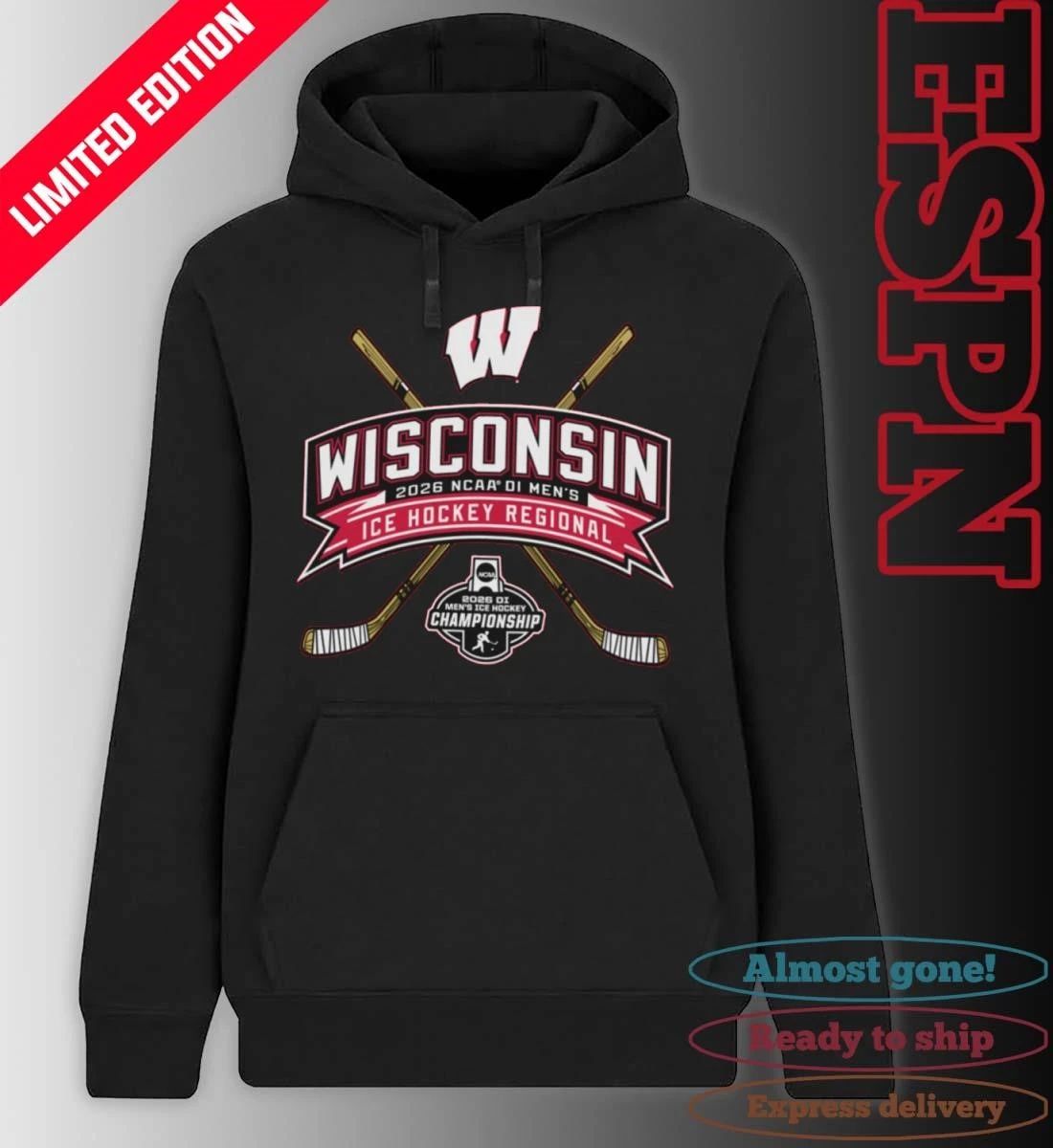 Wisconsin Badgers 2026 NCAA DI Men’s Ice Hockey Regionals T-Shirt