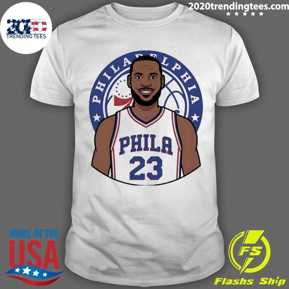King James Philadelphia 76ers Basketball Star Graphic Shirt