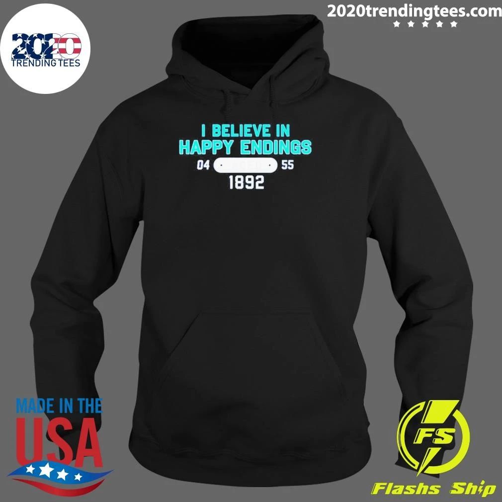 I Believe In Happy Endings Encouraging Quote Graphic Tee Shirt