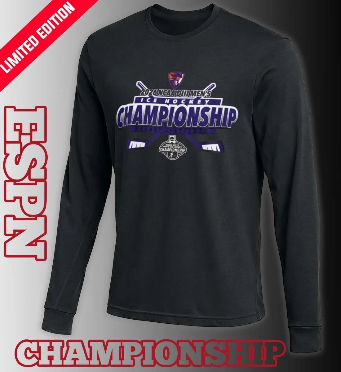 Hobart Statesmen 2026 NCAA DIII Men’s Ice Hockey Championship Shirt