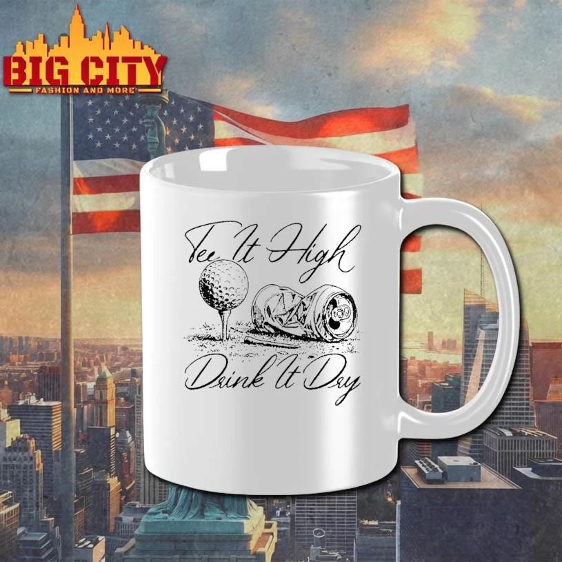 Golfing Apparel Tee It High Drink It Dry Golf White Shirt