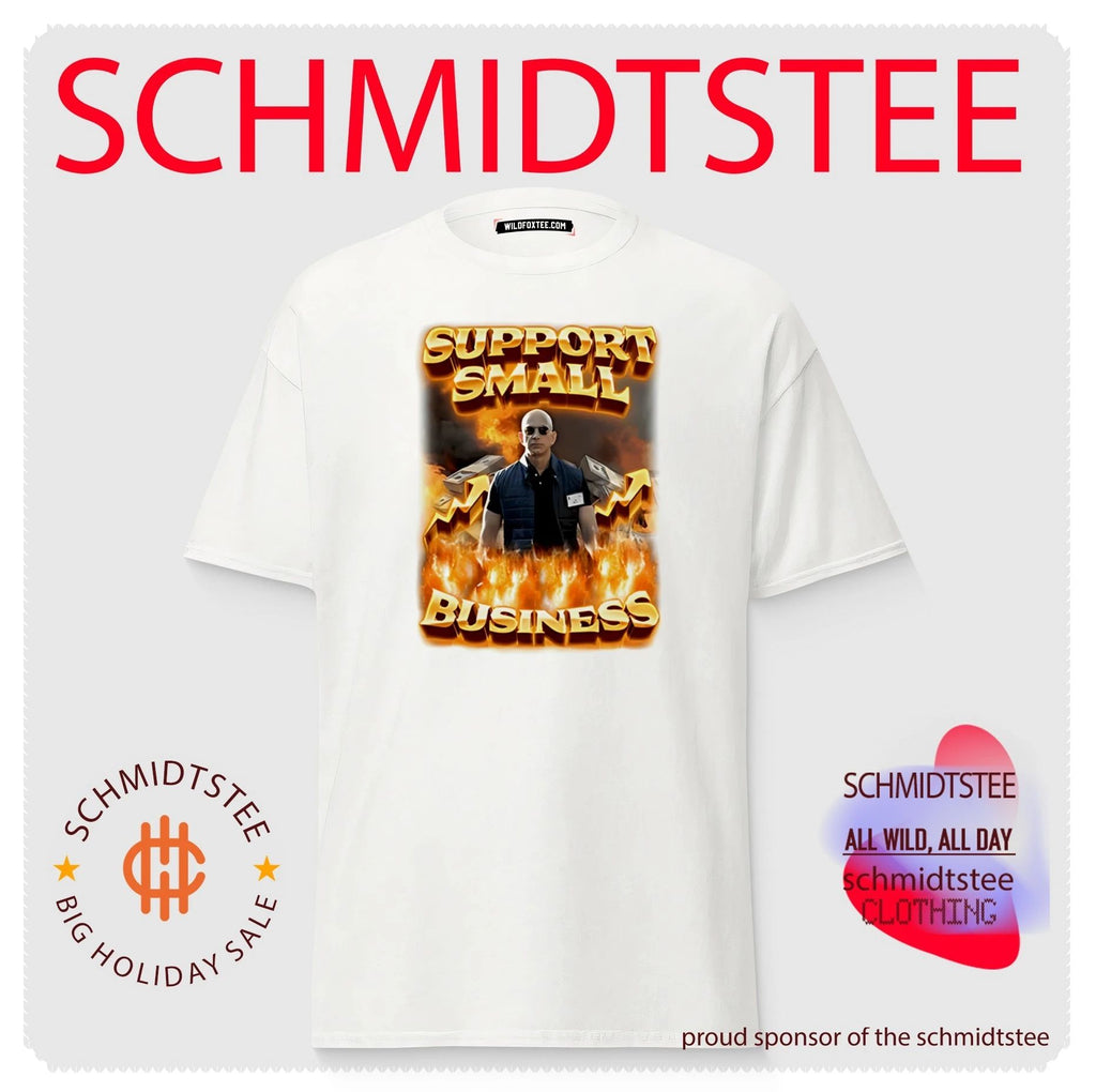Support small business man on fire graphic shirt