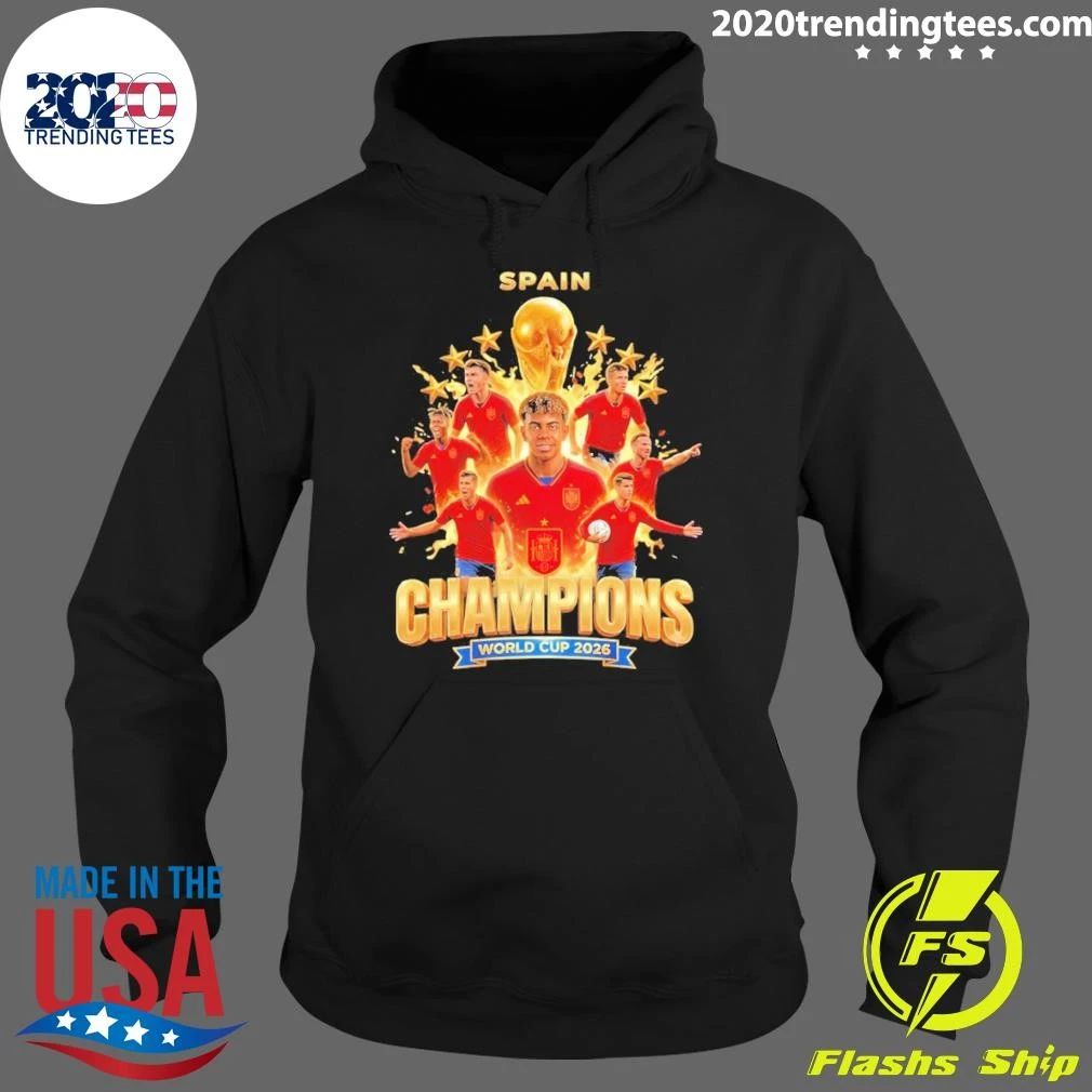 Spain Soccer La Roja Gold Trophy 2026 World Cup Winners Champions Shirt