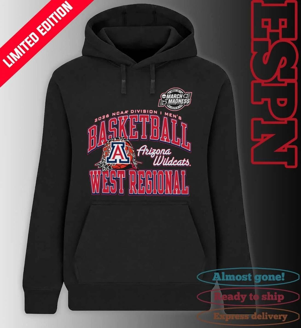 Arizona Wildcats 2026 NCAA DI Men’s Basketball Sweet 16 – West Regional T-Shirt
