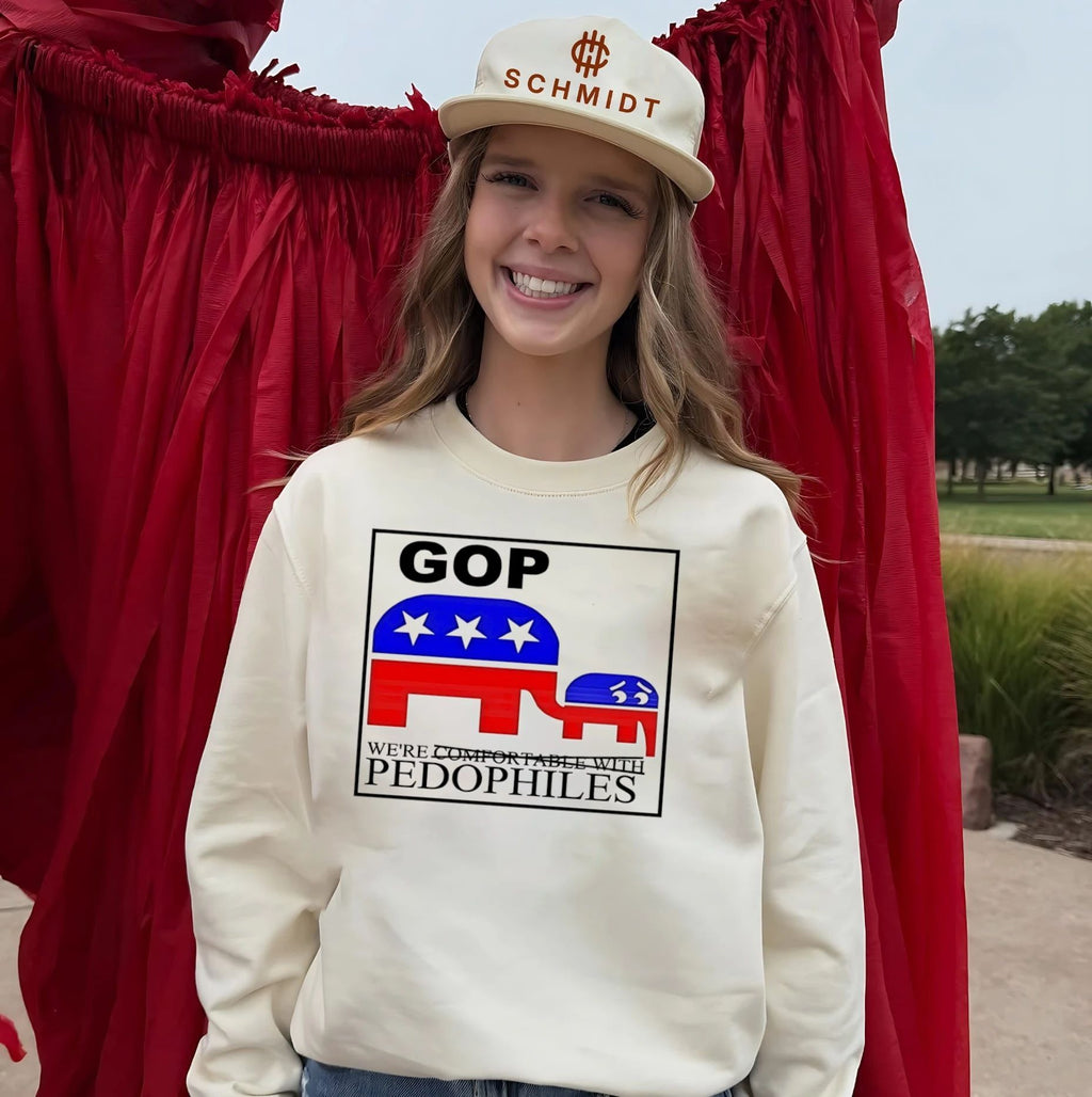 We’re not comfortable with pedophiles GOP Republican Party logo shirt