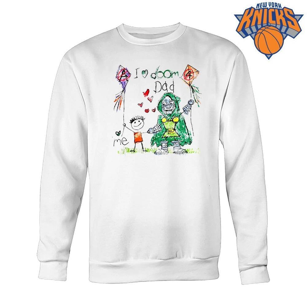 Robert Downey Jr Doctor Doom I Love Doom Dad Crayon Drawing Avengers Fantastic Four Cross Out Kid Art Gift Shirt