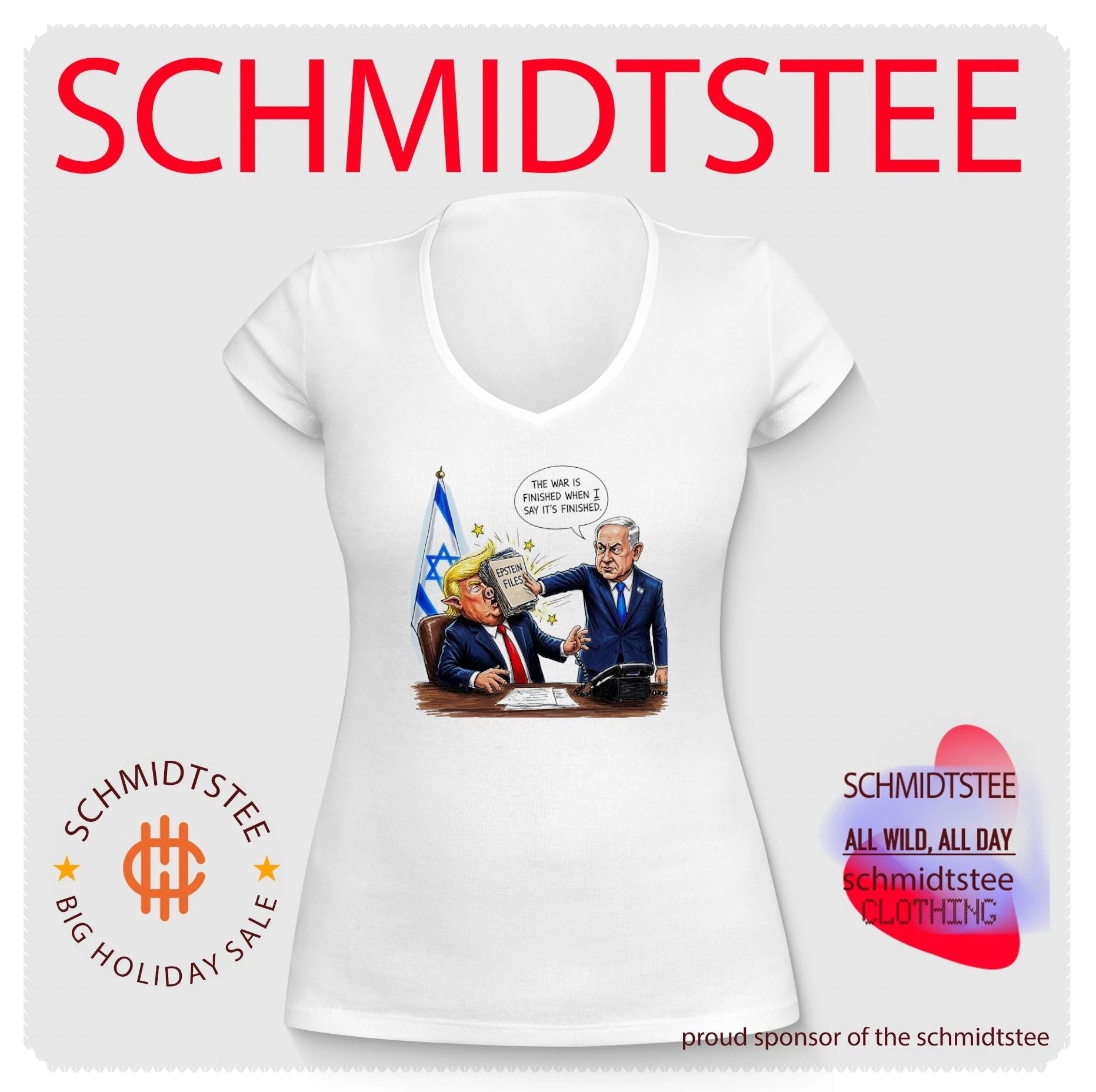 Phone call between Benjamin Netanyahu and Donald Trump satirical shirt