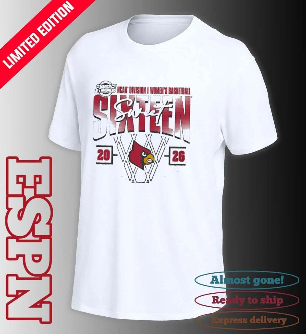 Louisville Cardinals Women’s Basketball Sweet 16 Court Shot T-Shirt