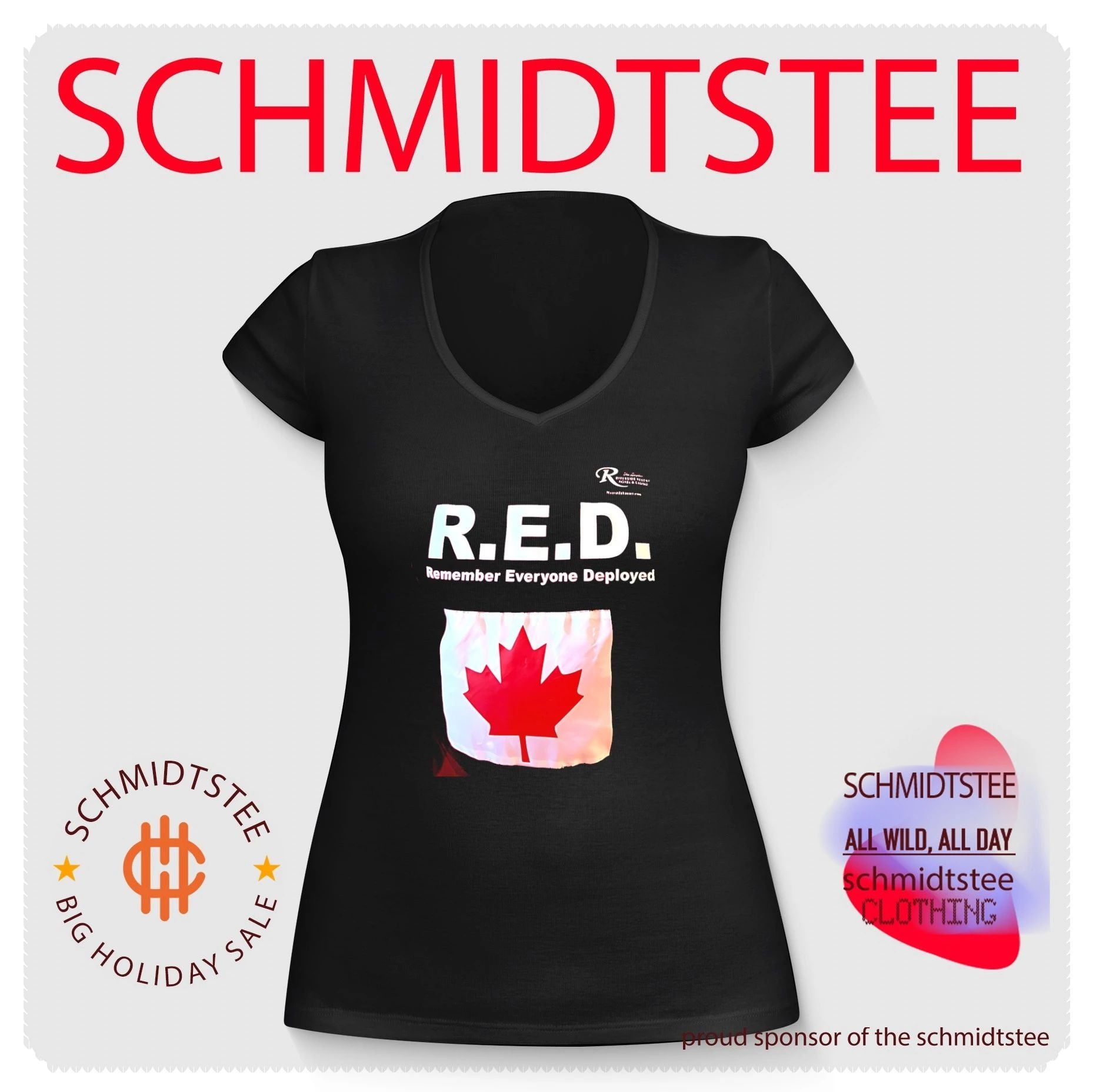 RED remember everyone deployed maple logo shirt
