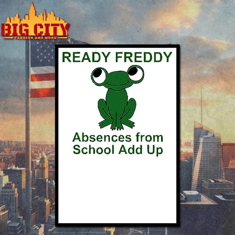 Ready Freddy Absences From School Add Up Green Frog Graphic Shirt
