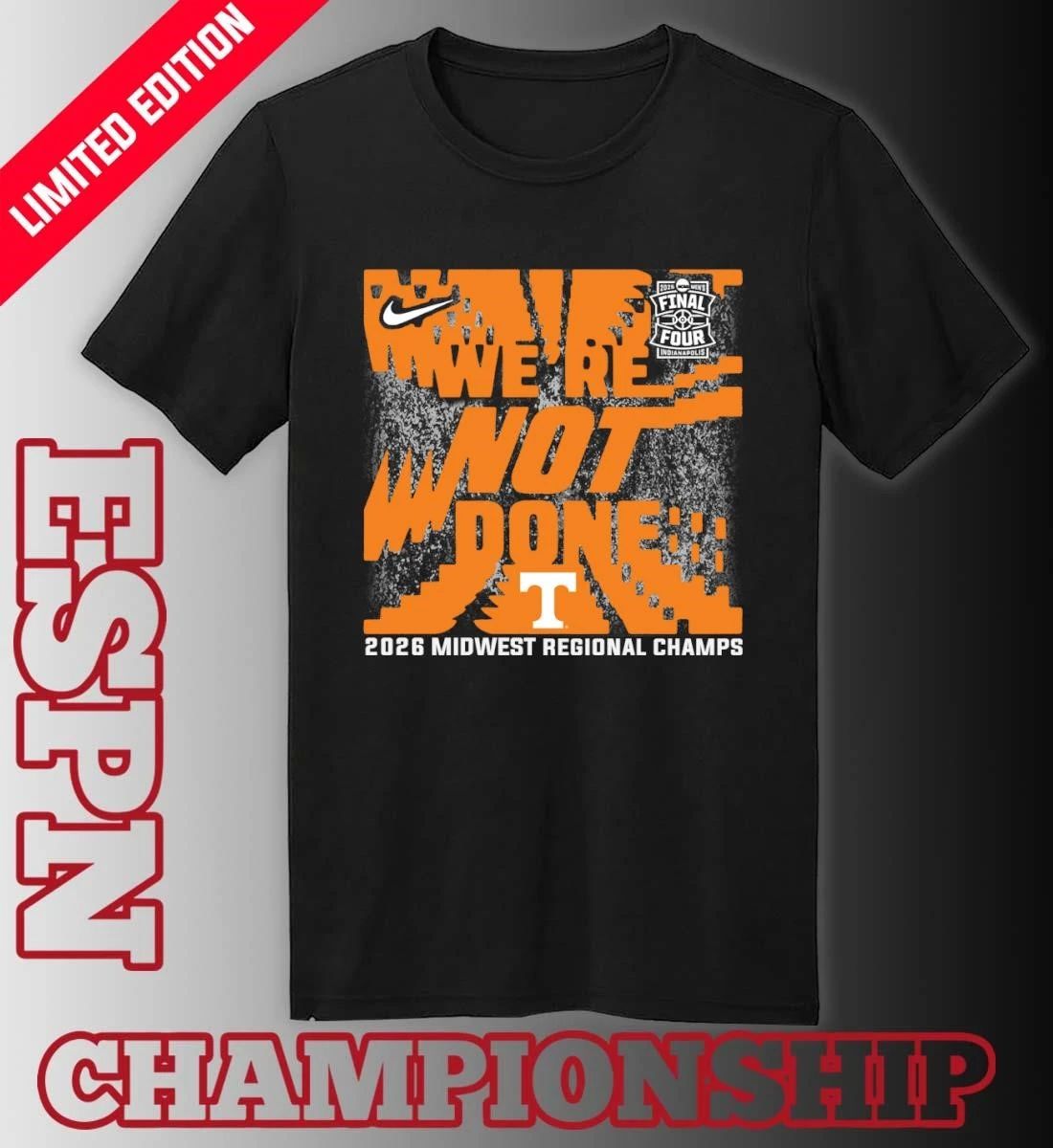 Tennessee Volunteers 2026 NCAA Men’s Basketball Midwest Regional Champions T-Shirt