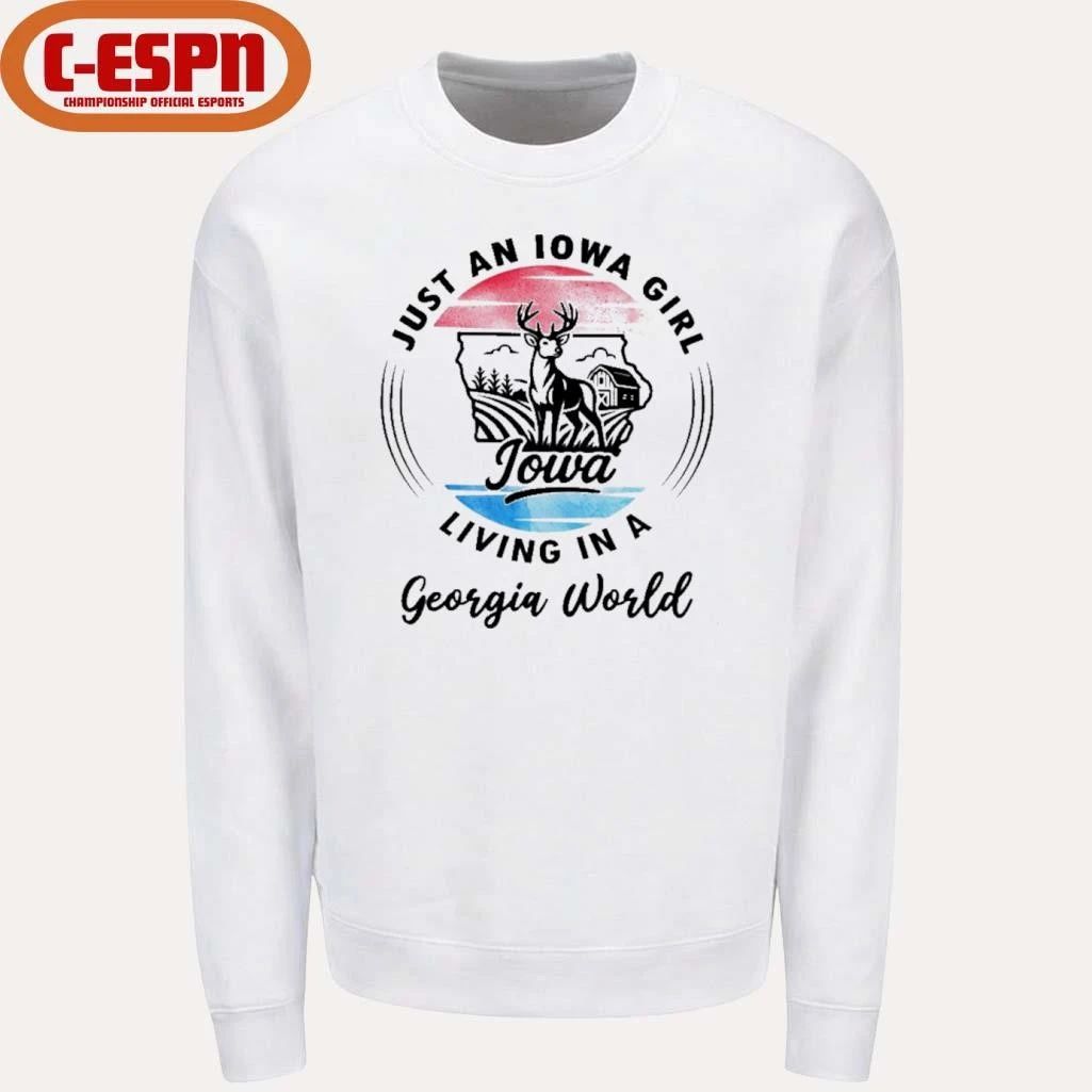 Reindeer Just An Iowa Girl Living In A Georgia World Shirt