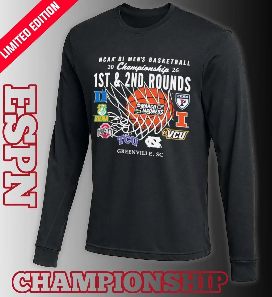 2026 NCAA DI Men’s Basketball 1st, 2nd Rounds – Greenville, SC Shirt