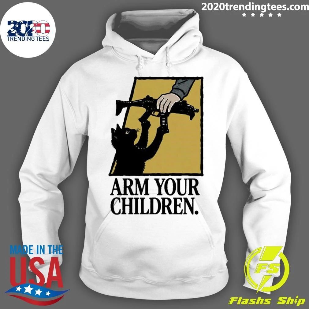 Black Cat Arm Your Children Gun Rights Shirt