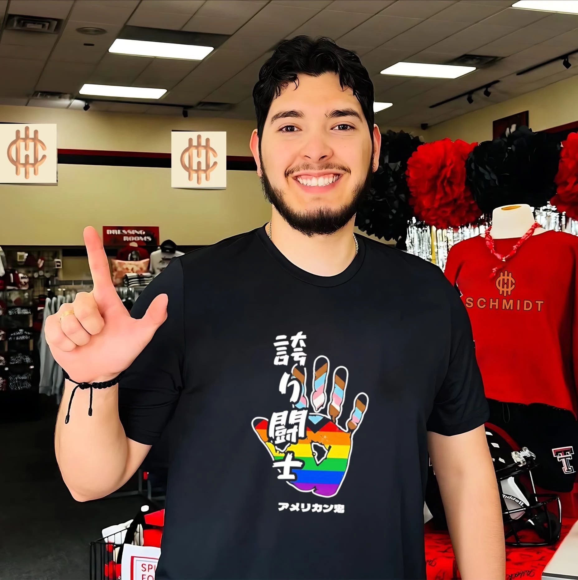 American Oni the pride warrior Japanese kanji tegata shirt