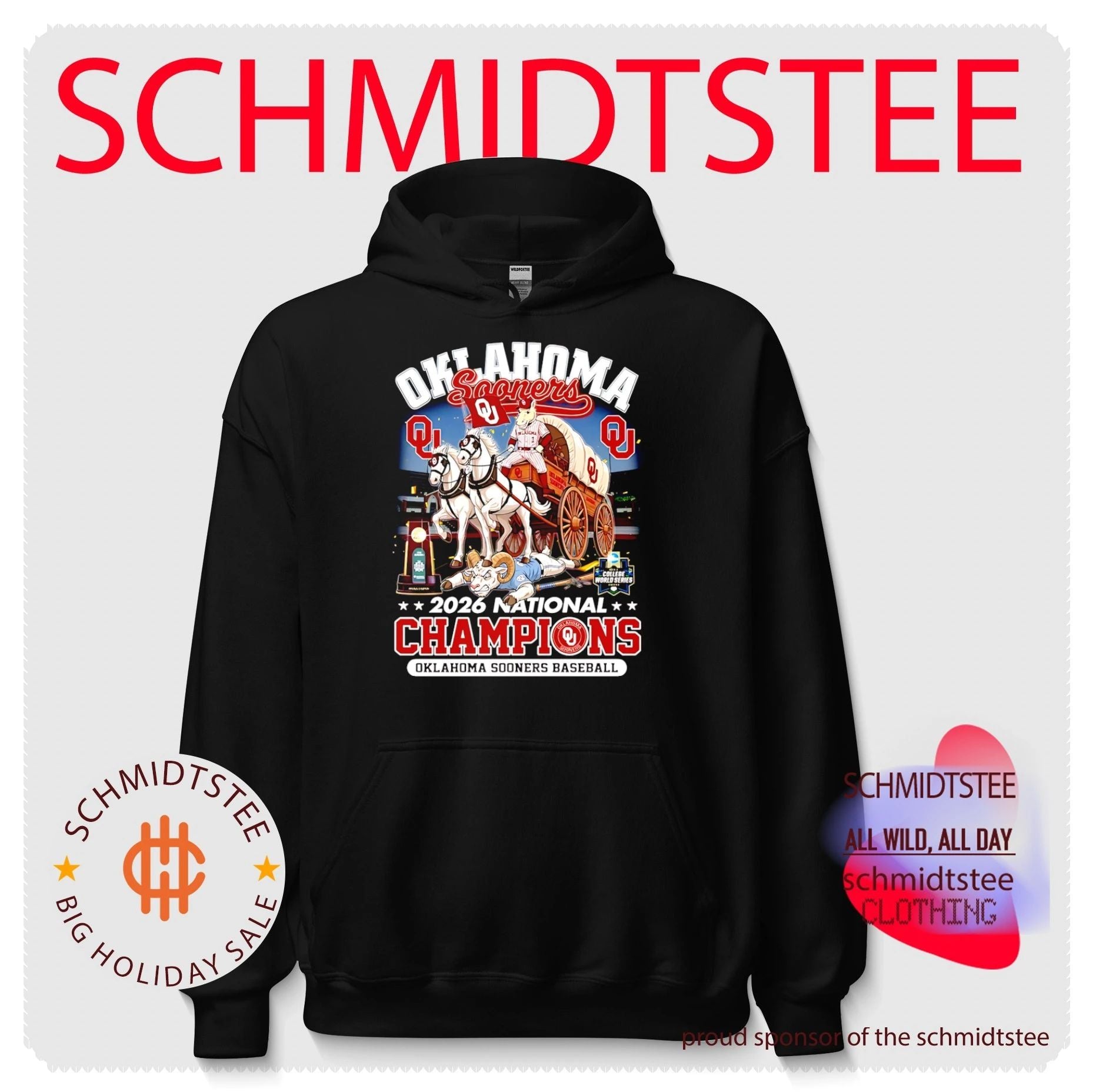 Oklahoma Sooners National Champions Baseball 2026 mascot shirt