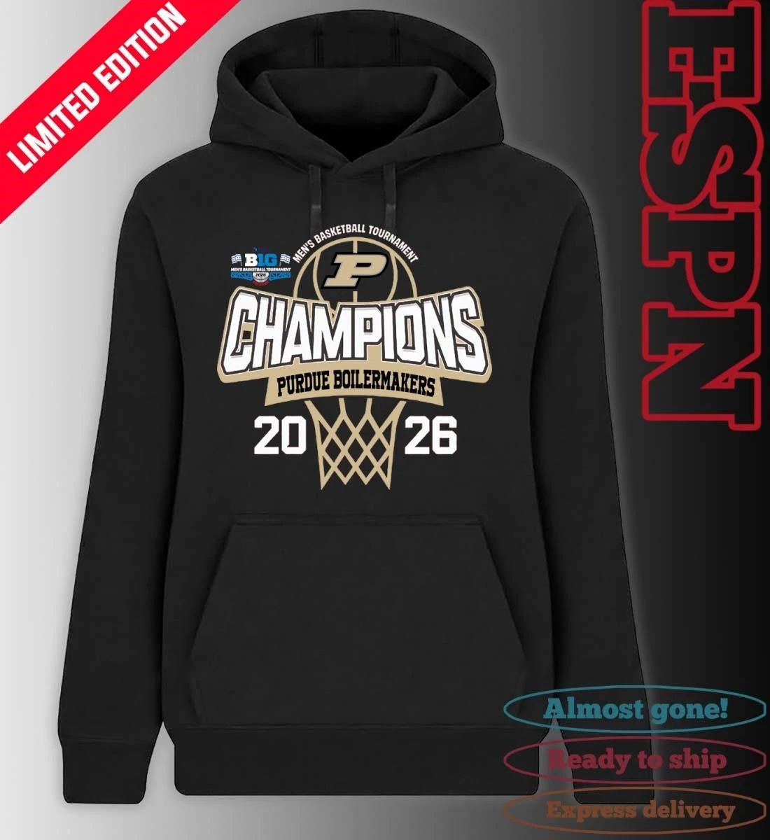 Purdue Boilermakers 2026 Big Ten Men’s Basketball Tournament Champions Shirt