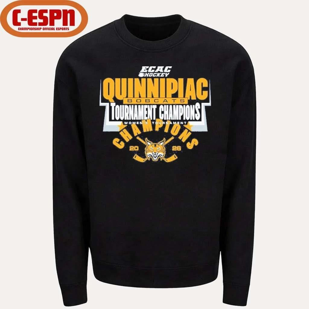 Quinnipiac University Women’s Hockey 2026 ECAC Tournament Champions Shirt