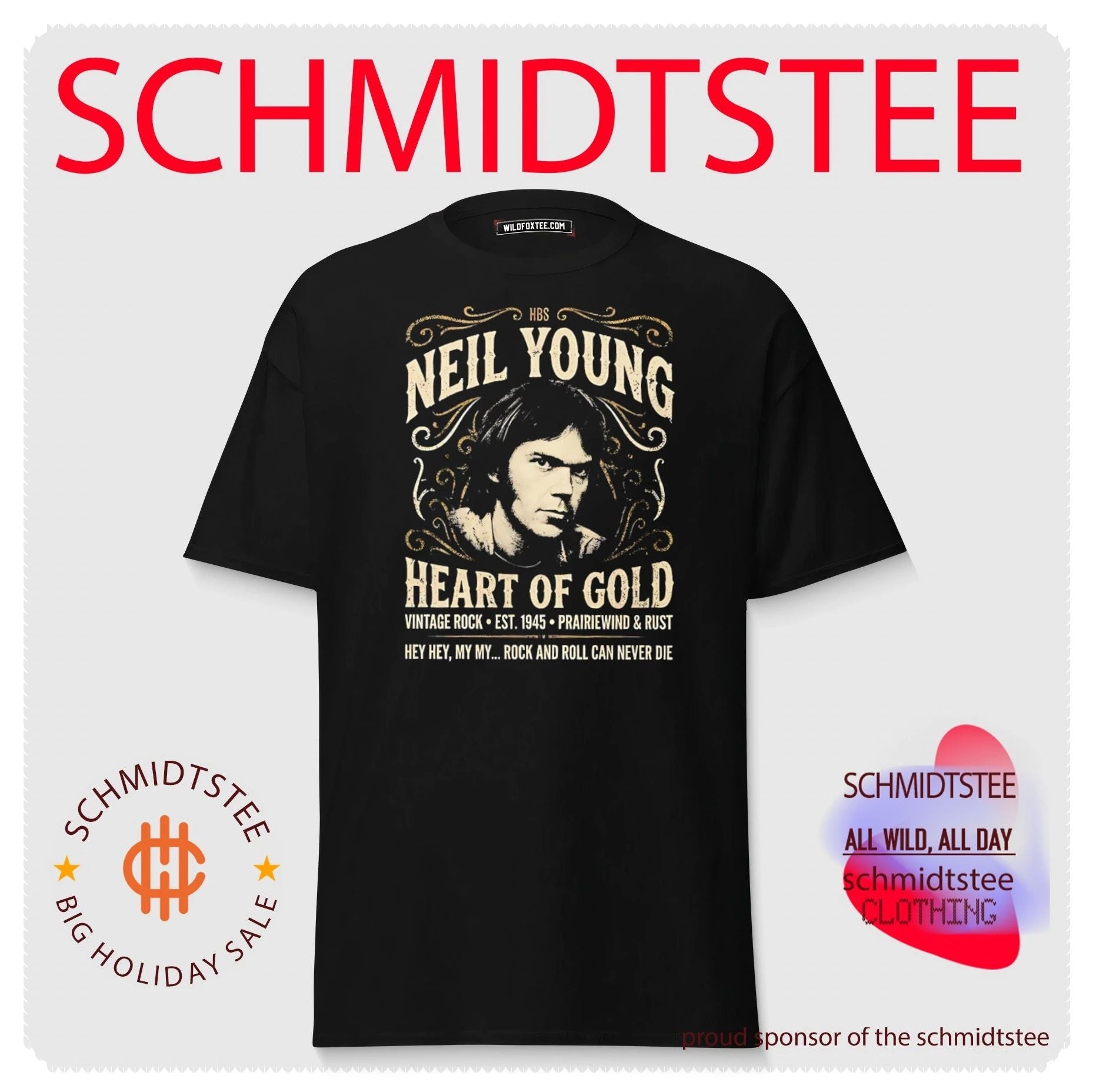 Neil Young heart of gold vintage rock est 1945 Prairiewind and Rust vintage shirt