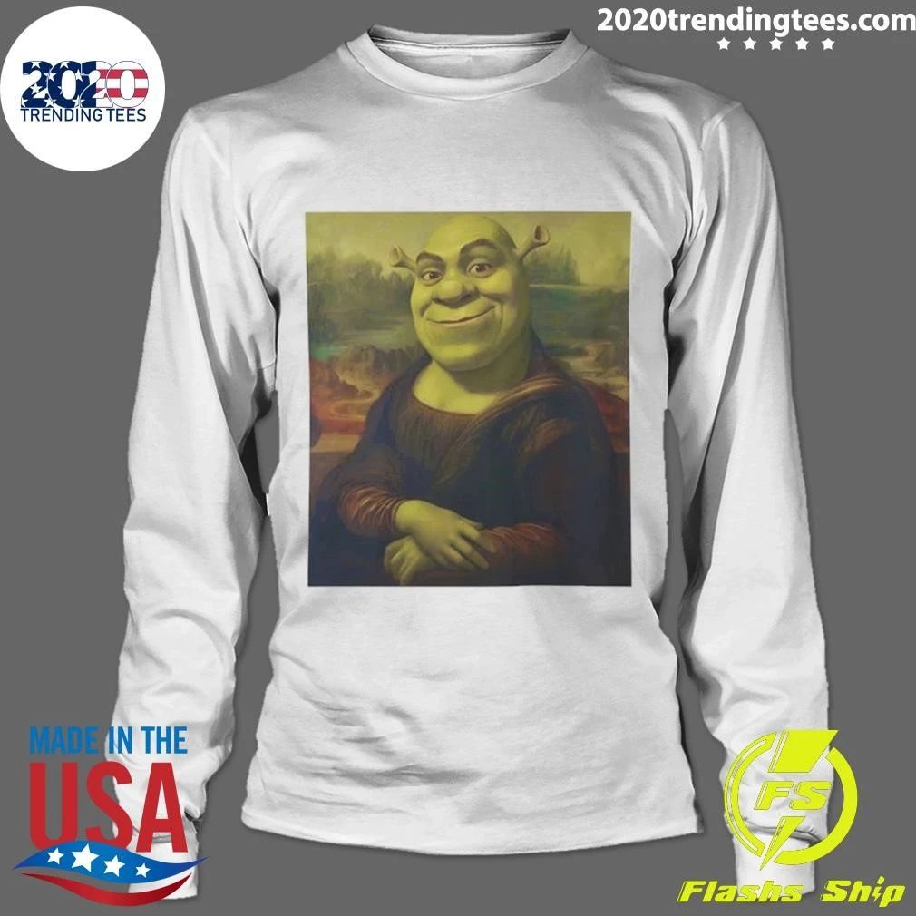 Shrek Mona Lisa Parody Portrait Graphic Tee Shirt