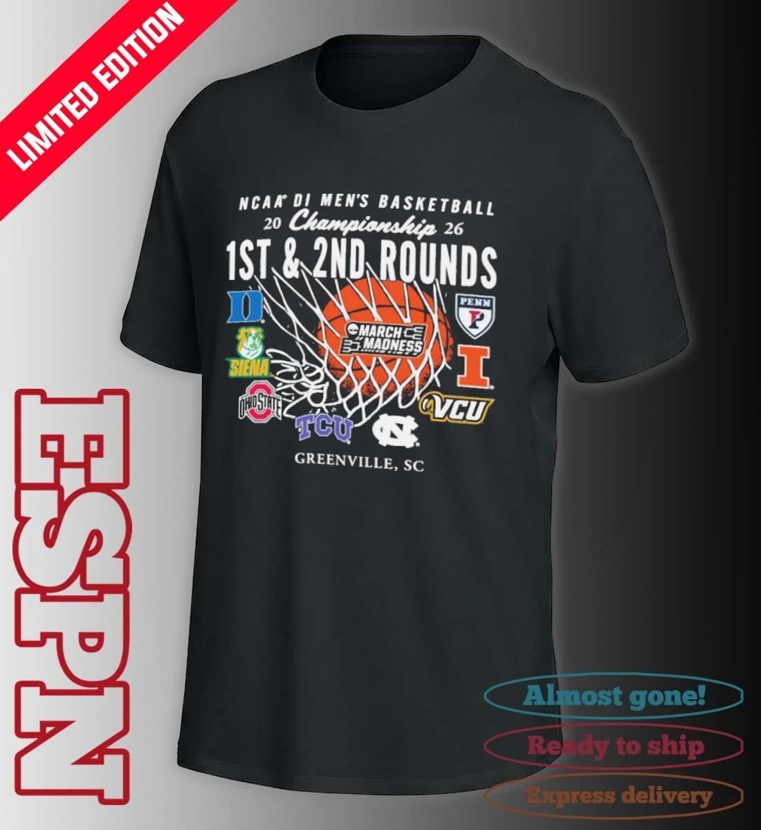 2026 NCAA DI Men’s Basketball 1st, 2nd Rounds – Greenville, SC Shirt