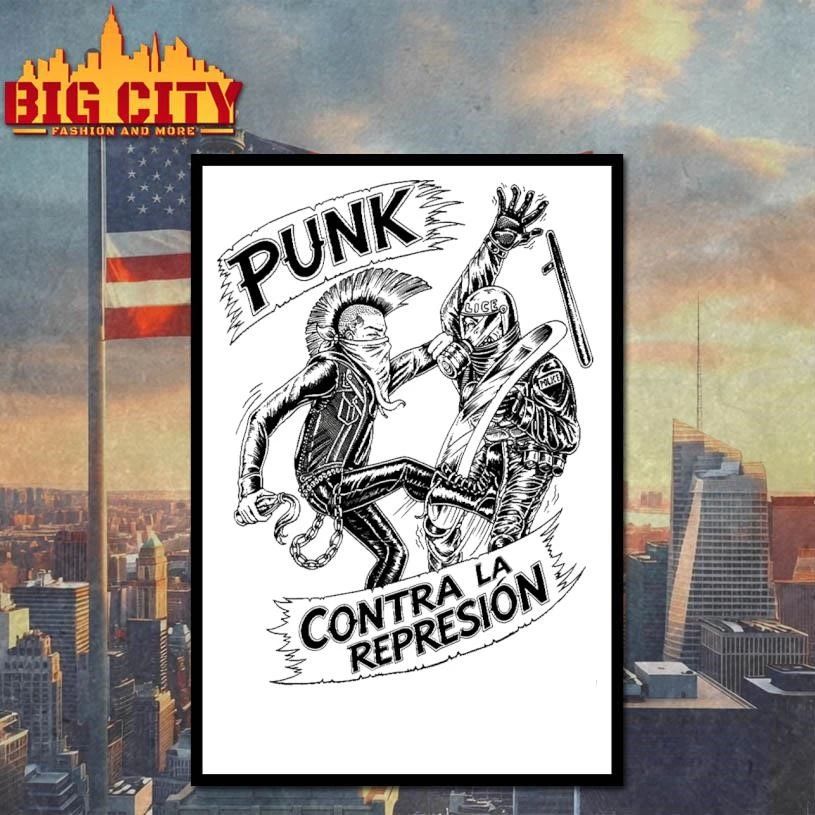 Punk Contra La Represion Anarchy Anti Police Riot Graphic Shirt