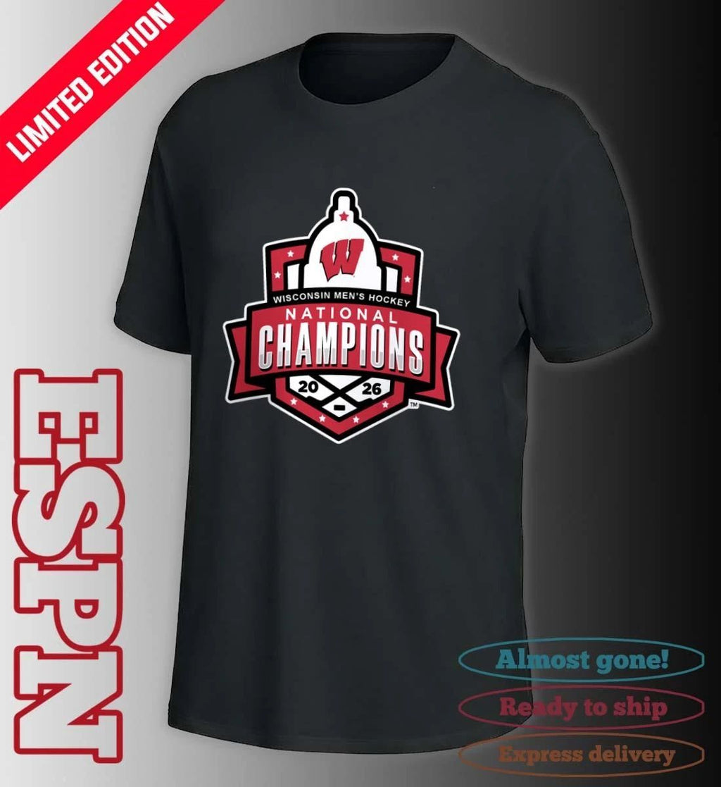 Wisconsin Men’s Ice Hockey 2026 NCAA National Champions Official Logo T-Shirt