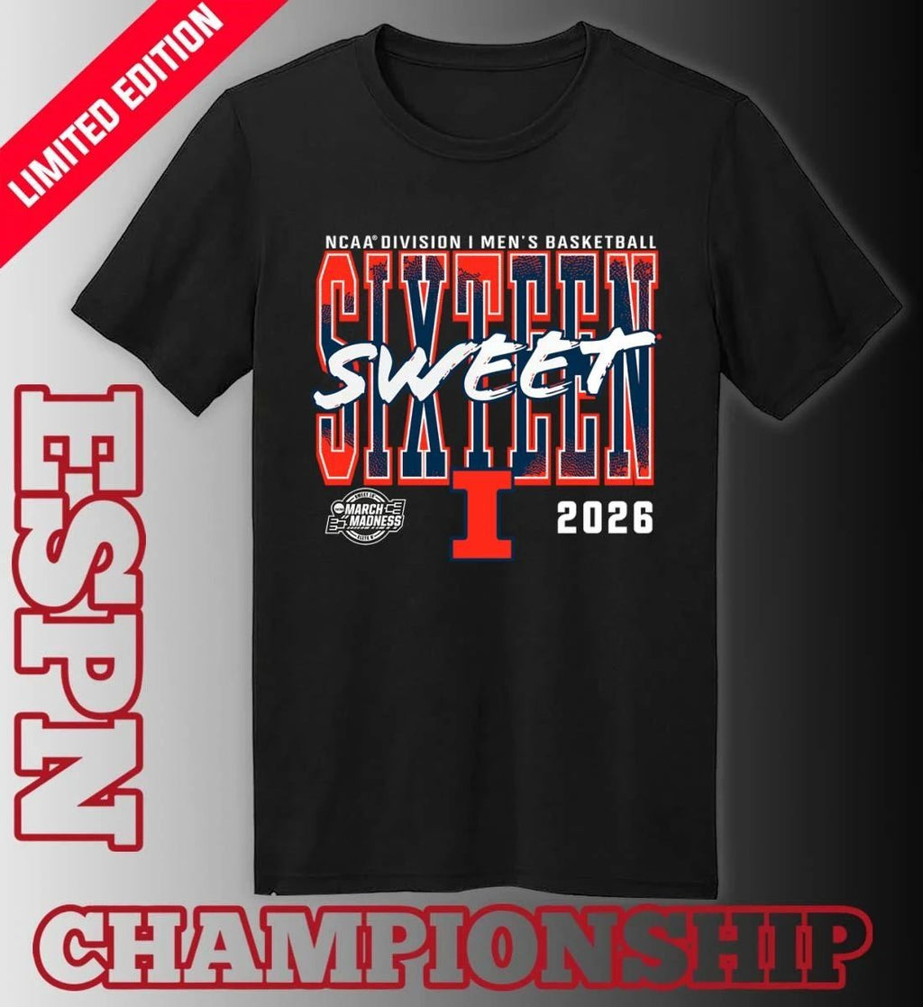 Illinois Fighting Illini 2026 NCAA Men’s Basketball Tournament March Madness Sweet 16 T-Shirt