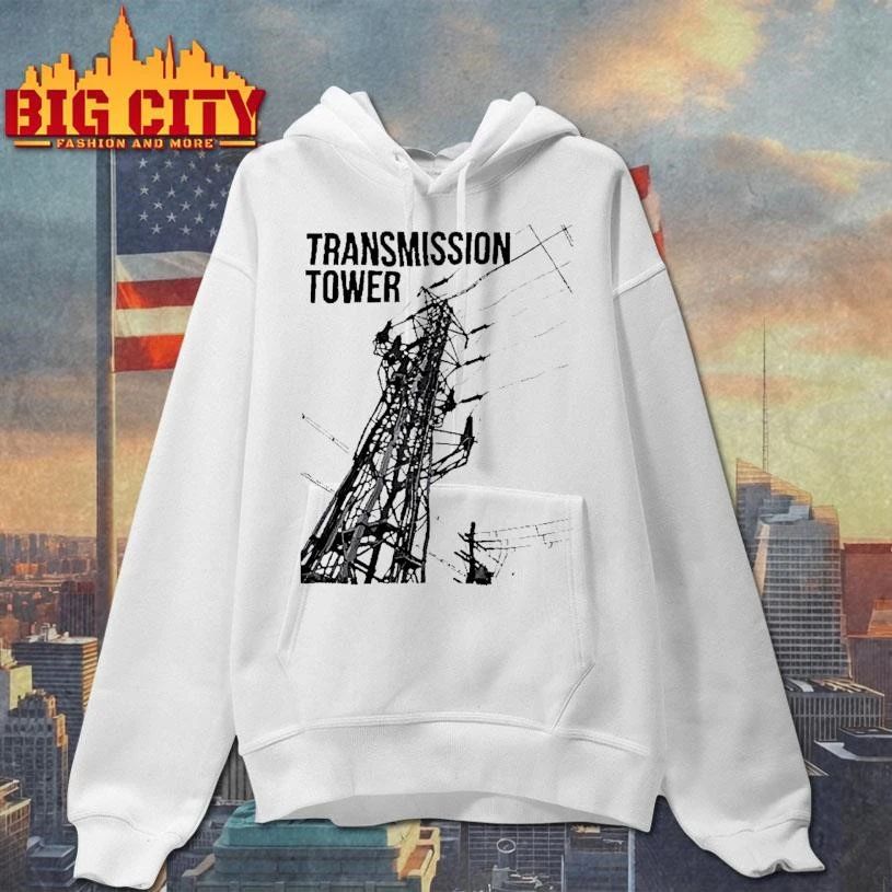Industrial Electrical Art Transmission Tower White Shirt