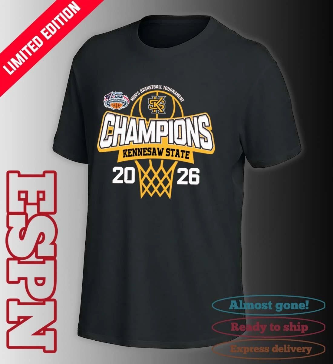C-USA Men’s Basketball Tournament 2026 Champions Kennesaw State Owls T-Shirt