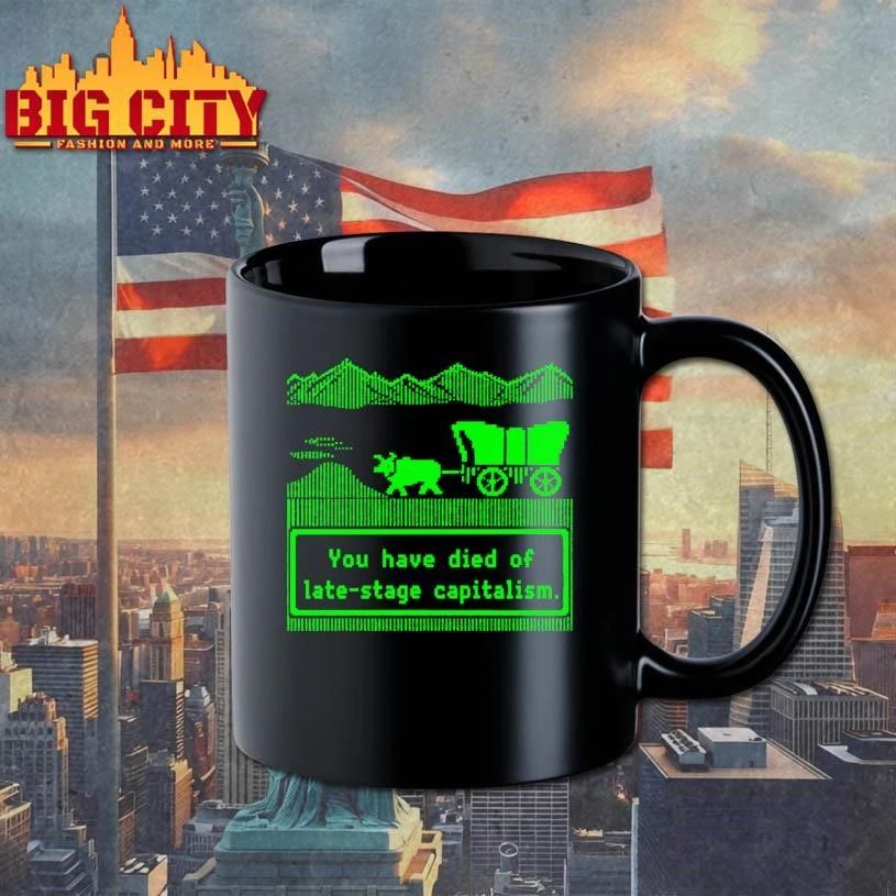 Oregon Trail You Have Died Of Late Stage Capitalism Pixel Retro Game Shirt