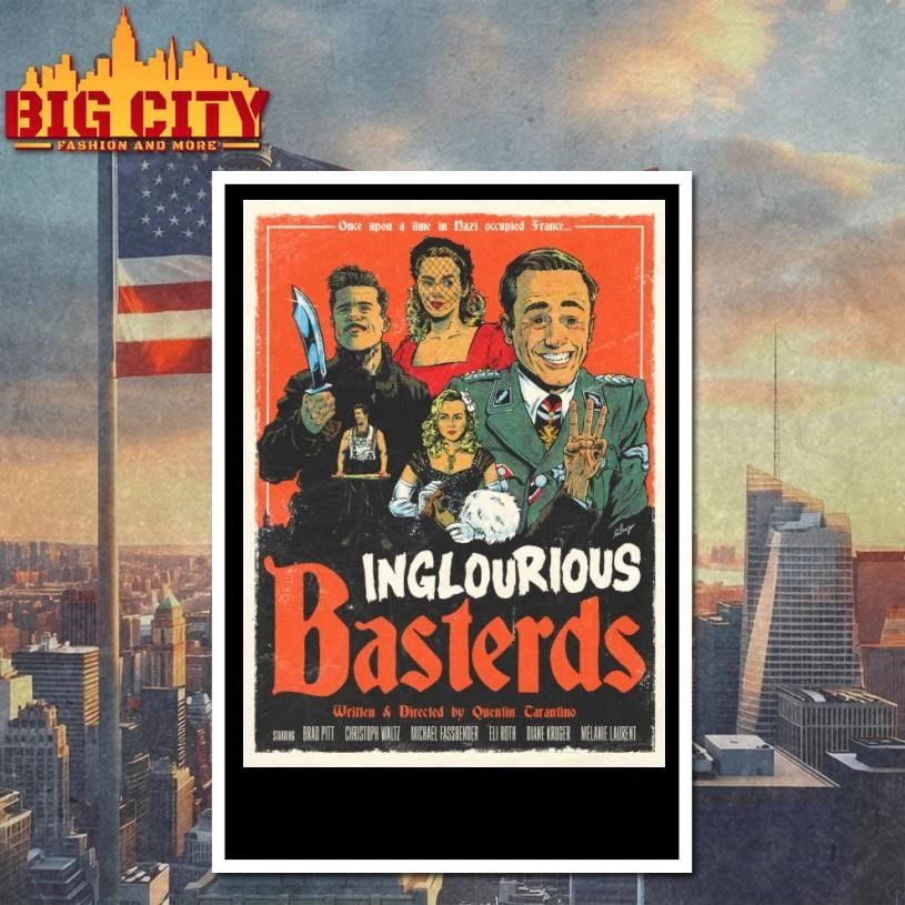 Inglourious Basterds Quentin Tarantino Vintage Retro Movie Poster Graphic T shirt