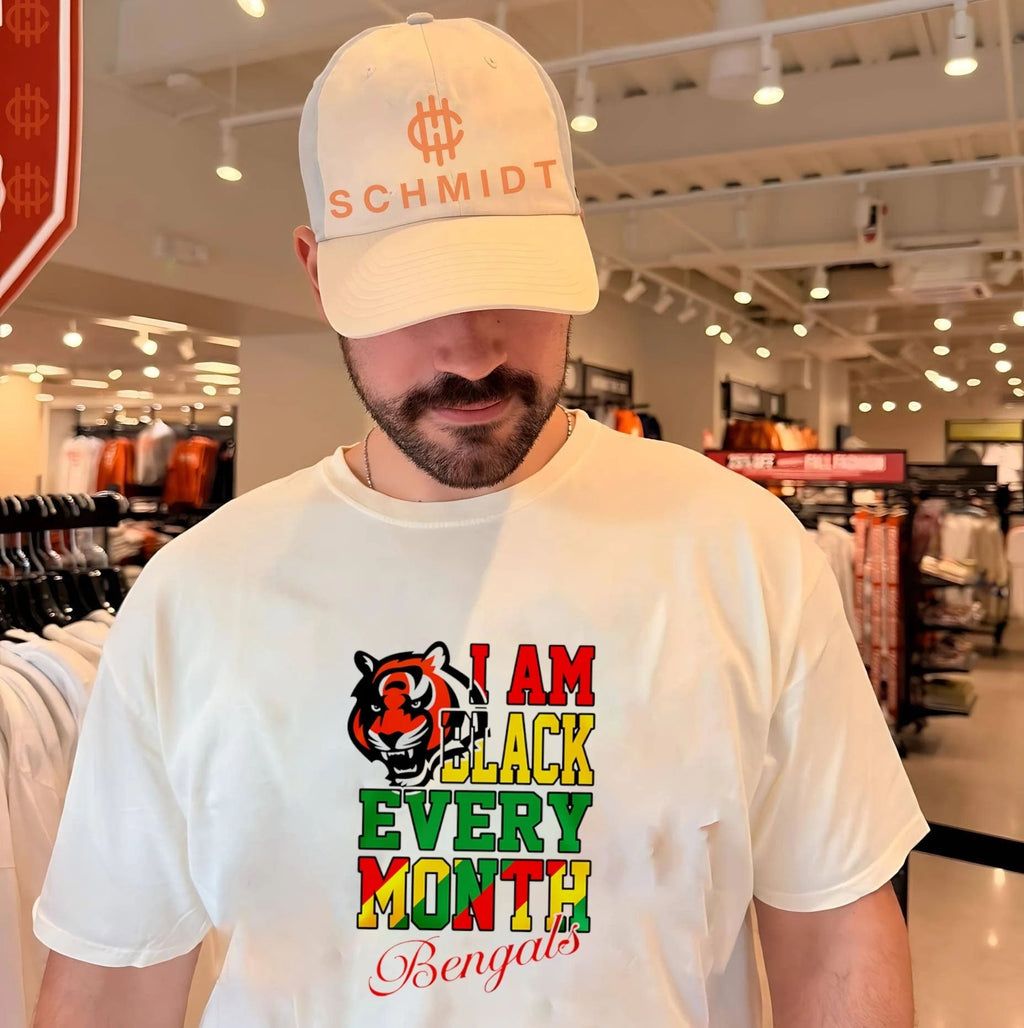 Cincinnati Bengals I am Black Every Month Juneteenth logo shirt