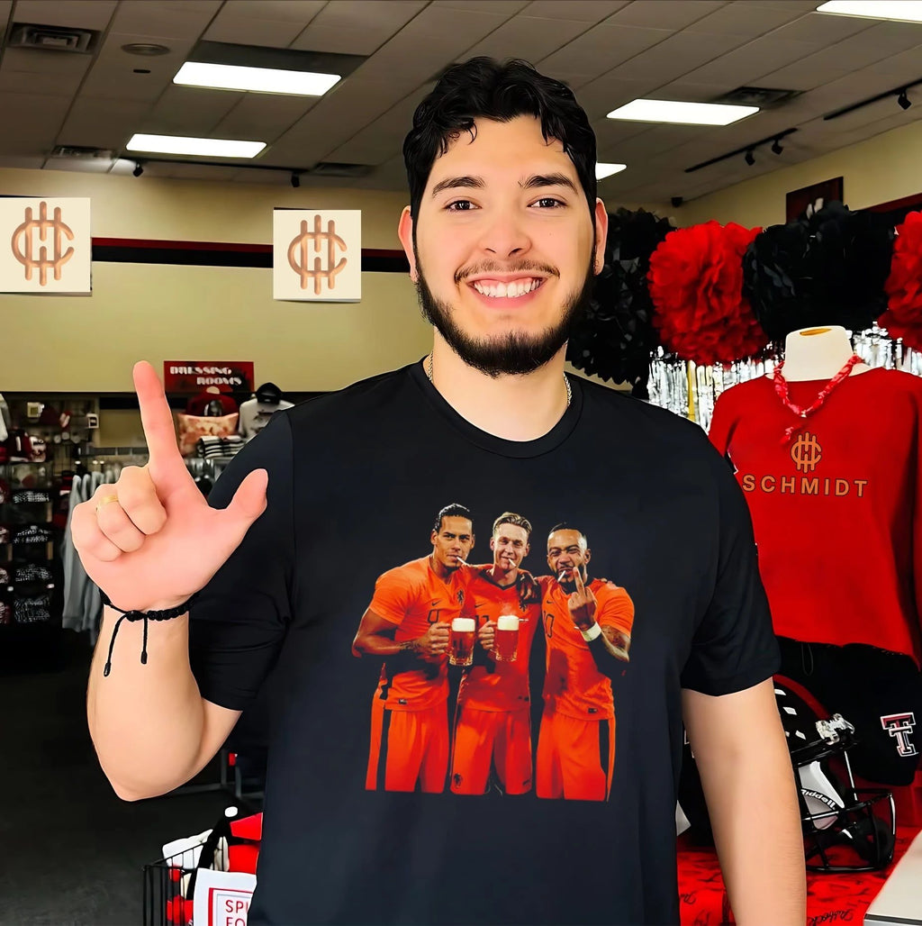 Virgil van Dijk Frenkie de Jong and Memphis Depay Netherlands National Team shirt