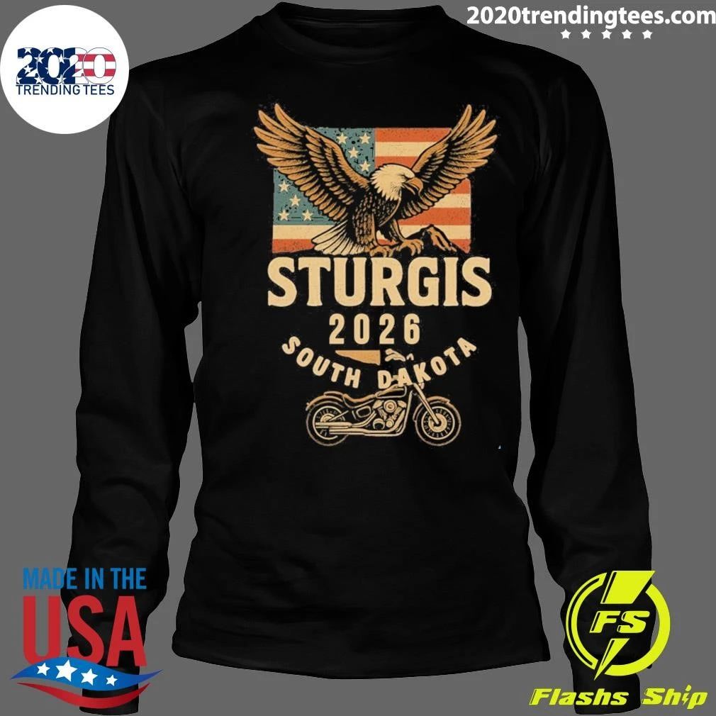 American Flag Eagle Sturgis 2026 South Dakota Motorcycle Bike Week Shirt