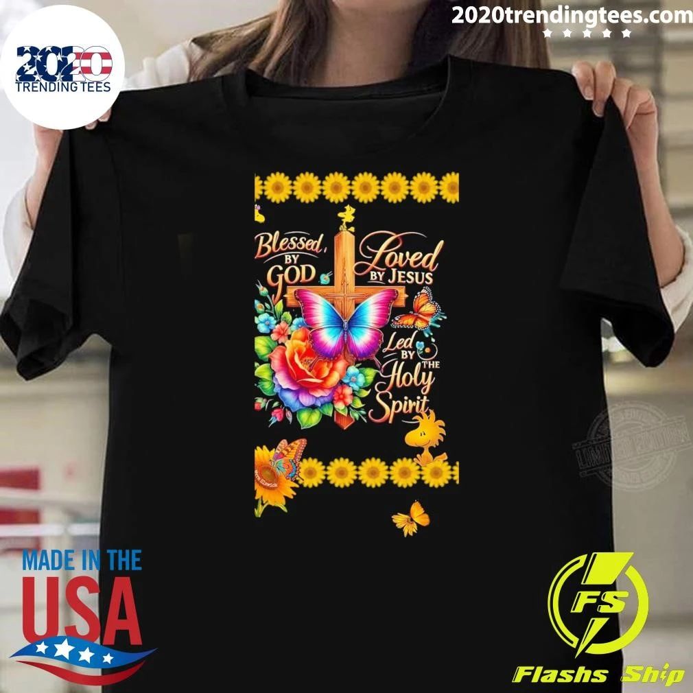 Blessed by God, Loved by Jesus, Led by the Holy Spirit Butterfly Shirt