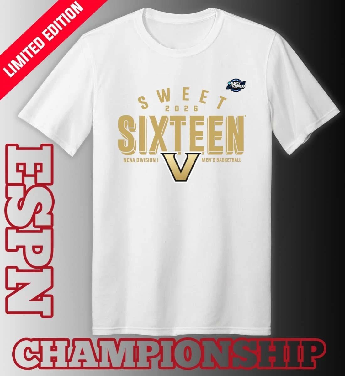 Sweet 16 Vanderbilt Commodores 2026 NCAA Men’s Basketball T-Shirt