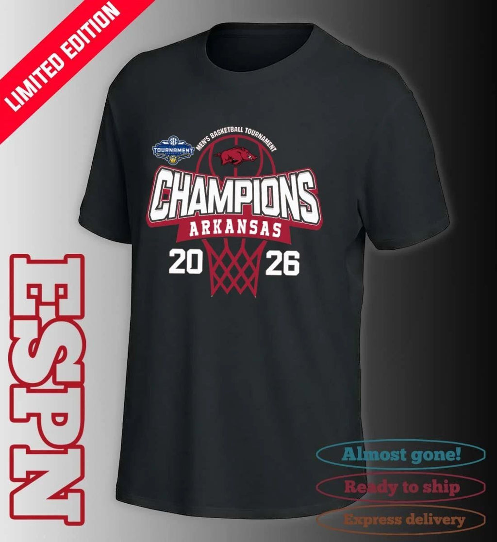 Arkansas Razorbacks 2026 Southeastern Conference Men’s Basketball Tournament Champions Shirt