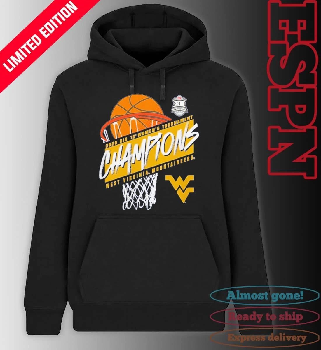 2026 Big 12 Women’s Basketball Tournament Champions West Virginia Mountaineers T-Shirt