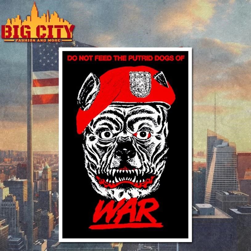 Putrid Dogs of War Bulldog Wearing Beret Graphic Shirt
