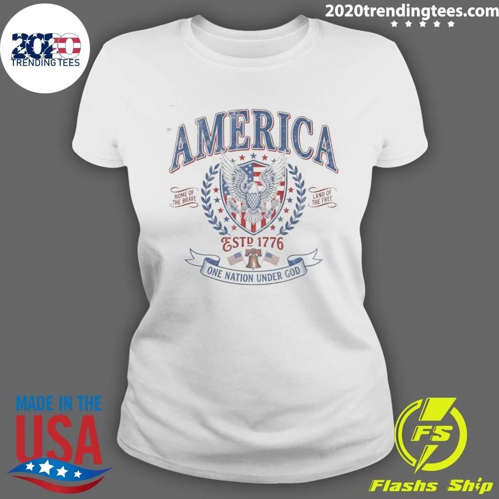Eagle America Shield Liberty Bell Estd 1776 Home Of The Brave Land Of The Free Shirt