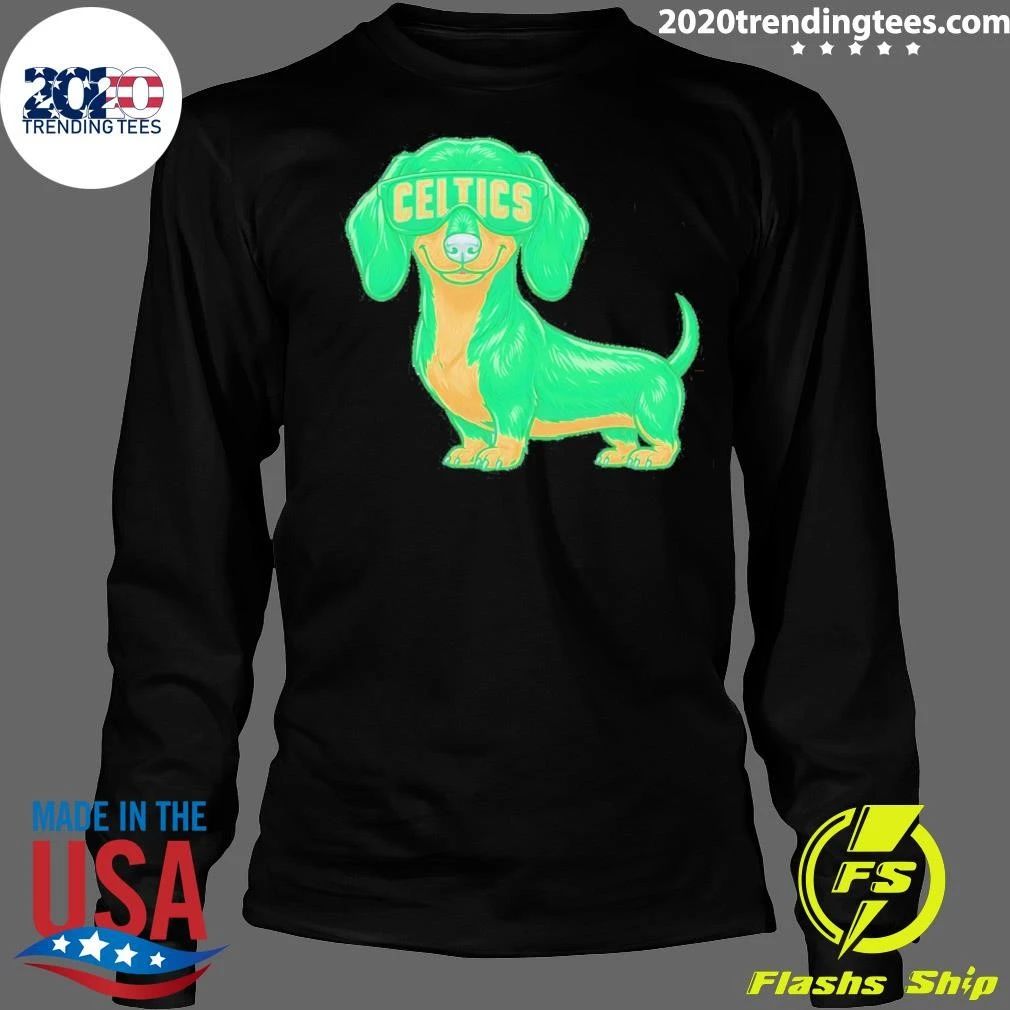 Boston Celtics Dachshund Dog cartoon shirt