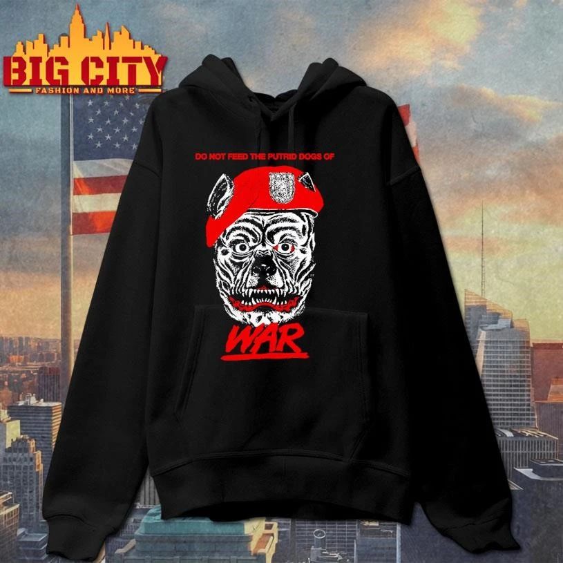 Putrid Dogs of War Bulldog Wearing Beret Graphic Shirt