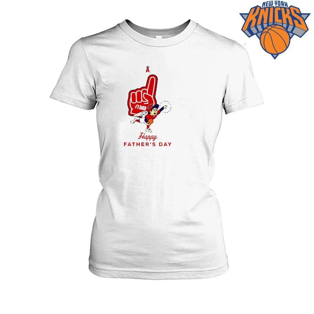 Los Angeles Angels Baseball Retro Mascot Number One 1 Dad Vintage Happy Fathers Day Shirt