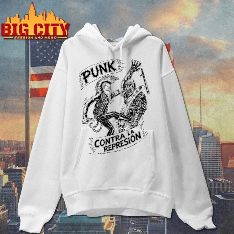 Punk Contra La Represion Anarchy Anti Police Riot Graphic Shirt
